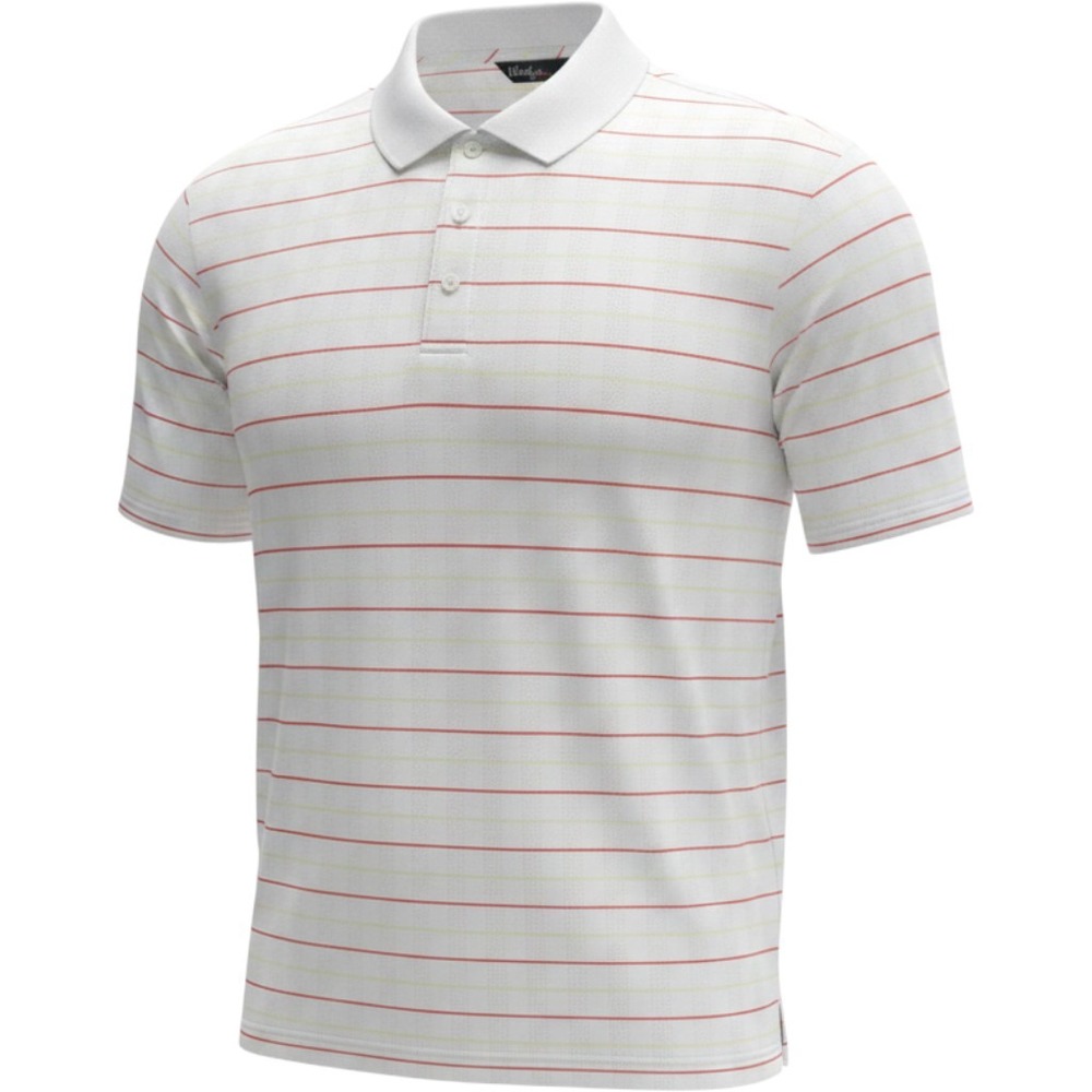 Walter Hagen Essentials Mens XXL White Orange Yellow Striped Golf Polo Shirt